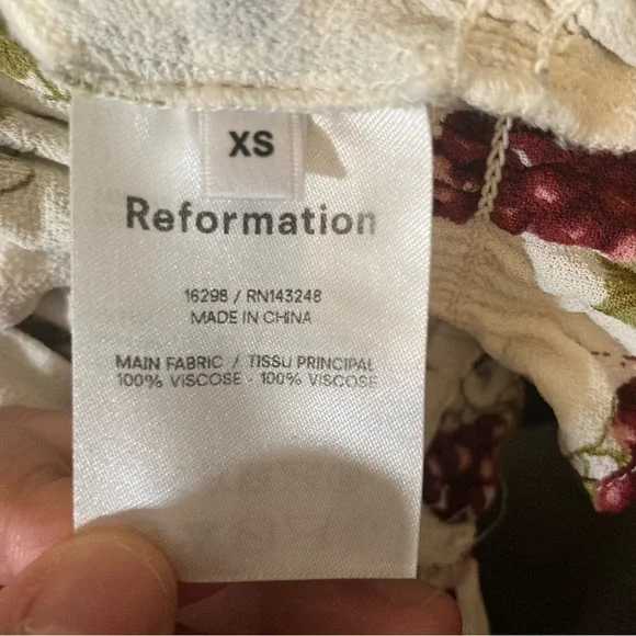 Reformation Amarena Floral Top Blouse Women’s Size XS Cropped - Picture 7 of 7